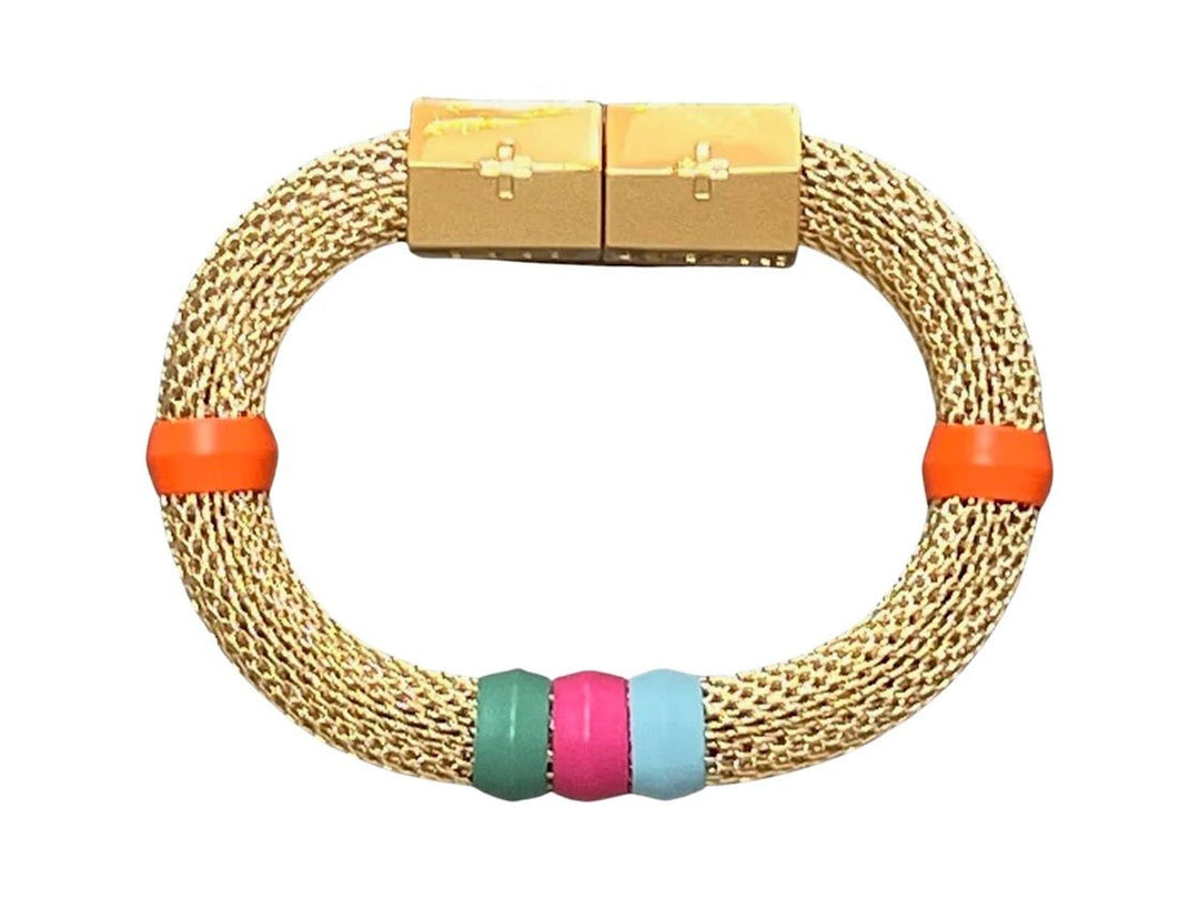 Gold and Multicolor Bead Bracelet