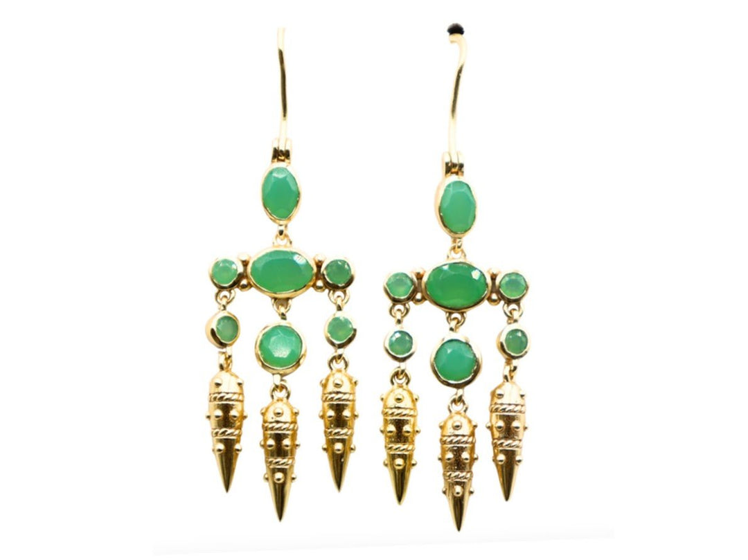 Chrysoprase Chandelier Earrings
