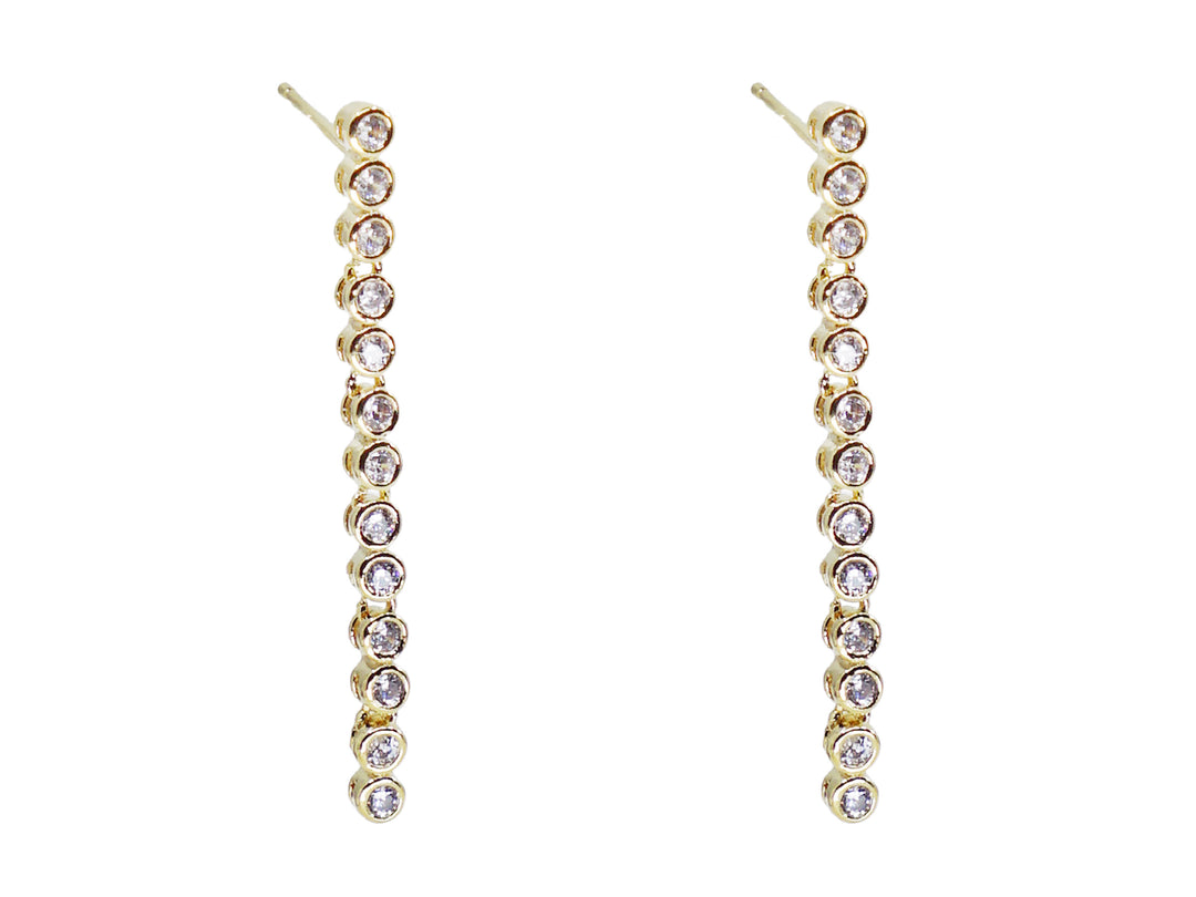 Gold Bezel-Set Drop Earrings