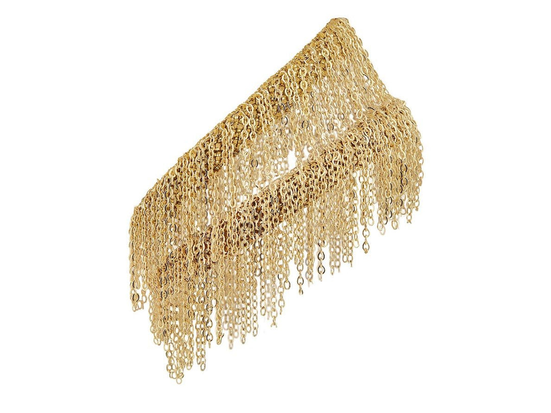 Gold Chain Double Wrap Fringe Bracelet or Choker