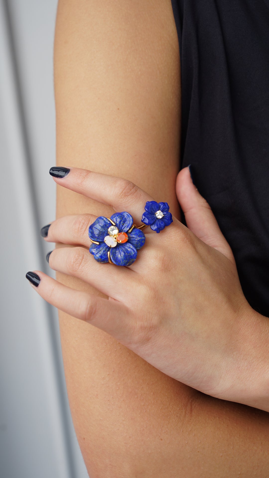 Lapis Flower Ring
