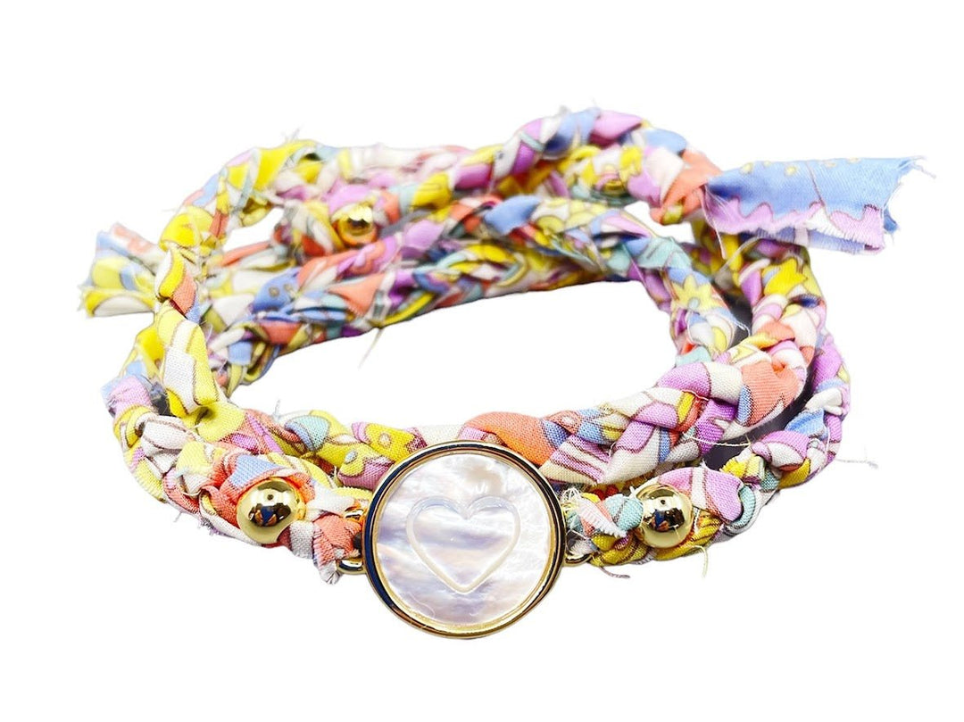 Multicolor Liberty Wrap Bracelet with MOP Heart