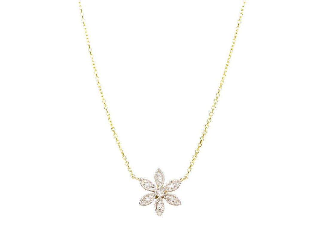 14k Daisy Diamond Necklace