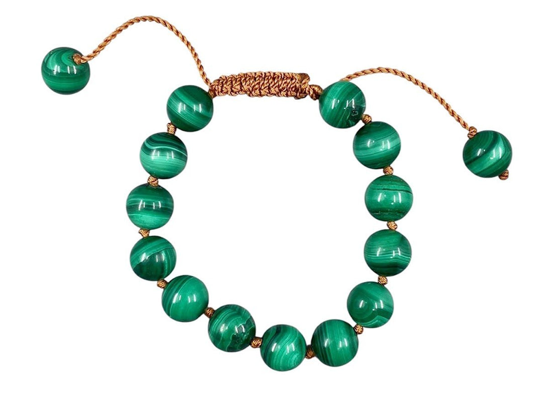 Round Malachite Beaded Bracelet