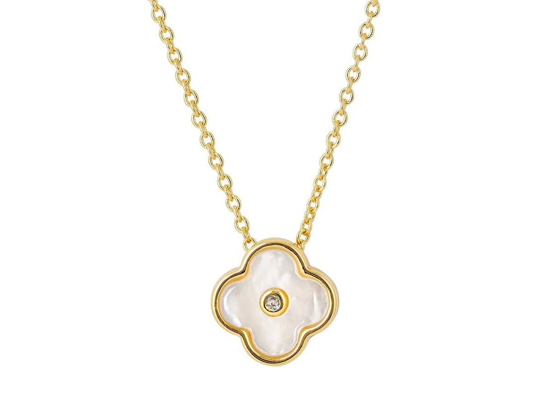 Petite MOP Clover Charm Necklace