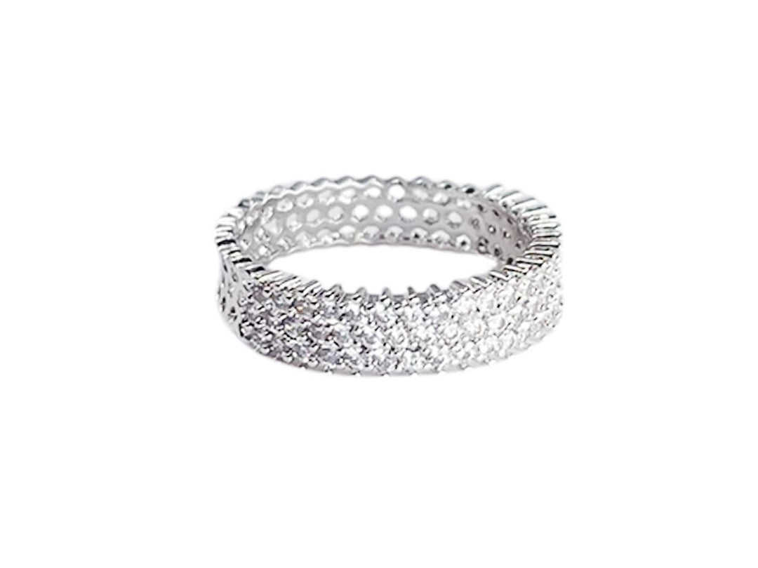Silver Delicate Band with CZs