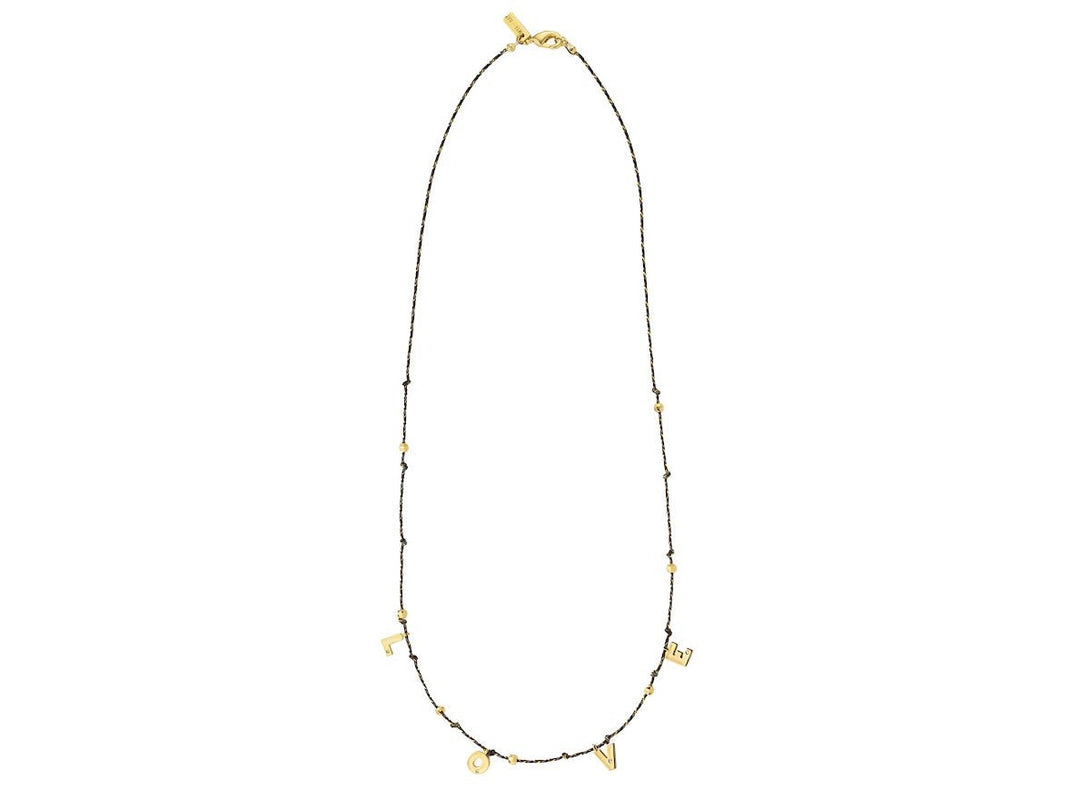 "LOVE" on Black Cord Necklace