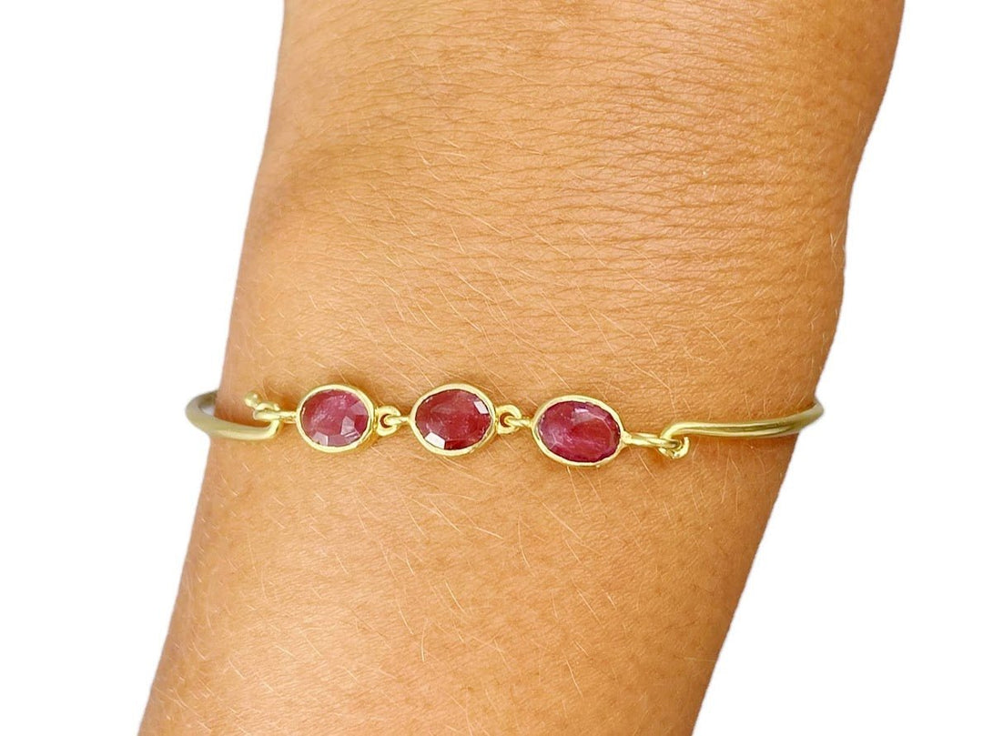 Pink Tourmaline Bangle Bracelet
