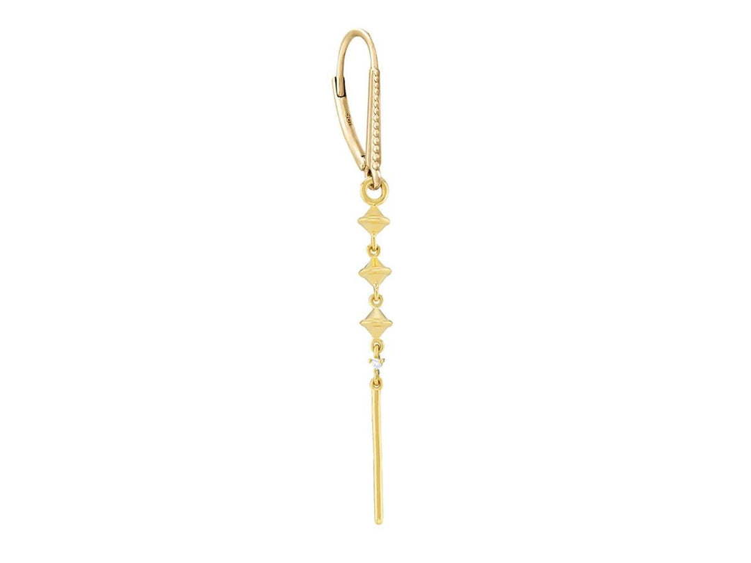 9k Milgrain Hook with Bar Drop and Diamond