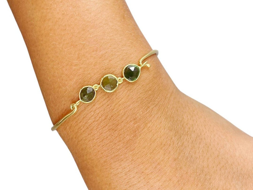 Green Tourmaline Bangle Bracelet