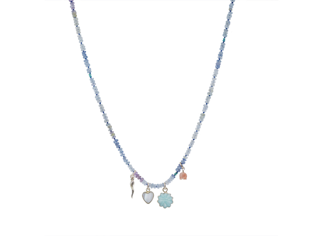 Multicolored Sapphire and Turquoise Strand with Charms