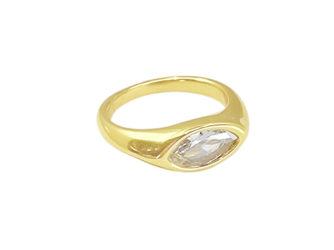 Gold Marquise CZ Ring