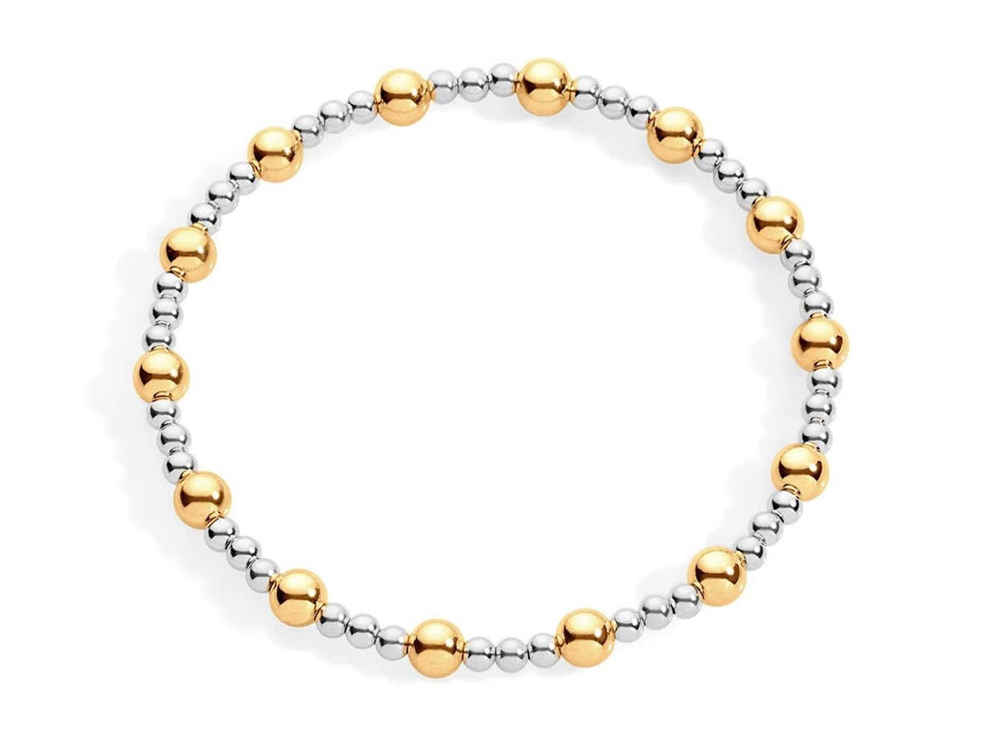 Silver and Gold Beaded Bracelet