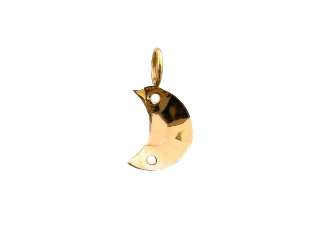 14k Sequin Moon Charm