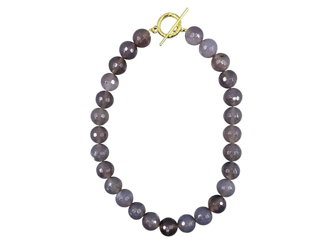 Gray Agate Gumball Necklace