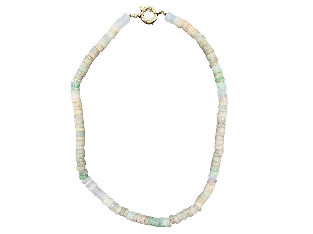 Shaded Heishi Chrysoprase Stacked Strand Necklace
