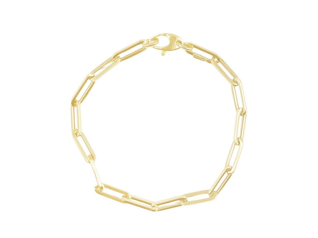 14k Paperclip Chain Bracelet