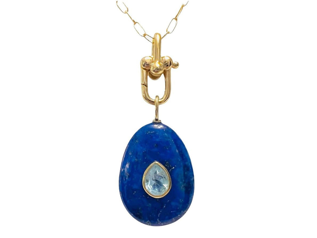 Lapis and Topaz Charm Necklace