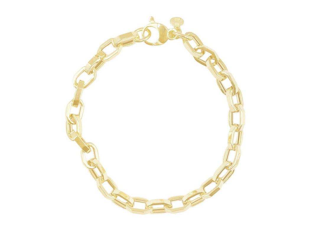 14k Squared Oval Link Bracelet