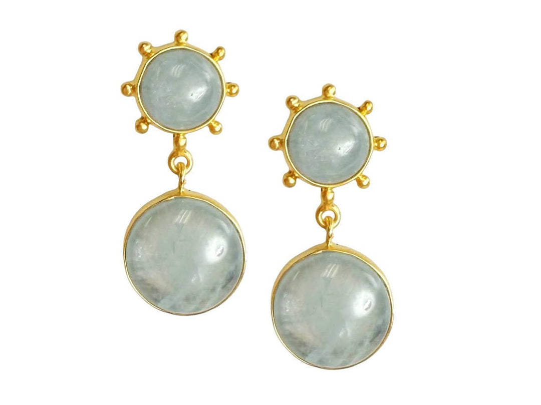 Aquamarine Pinwheel Drop Earrings