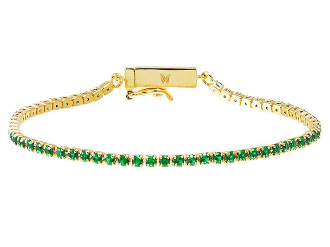 Green CZ All-Around Tennis Bracelet