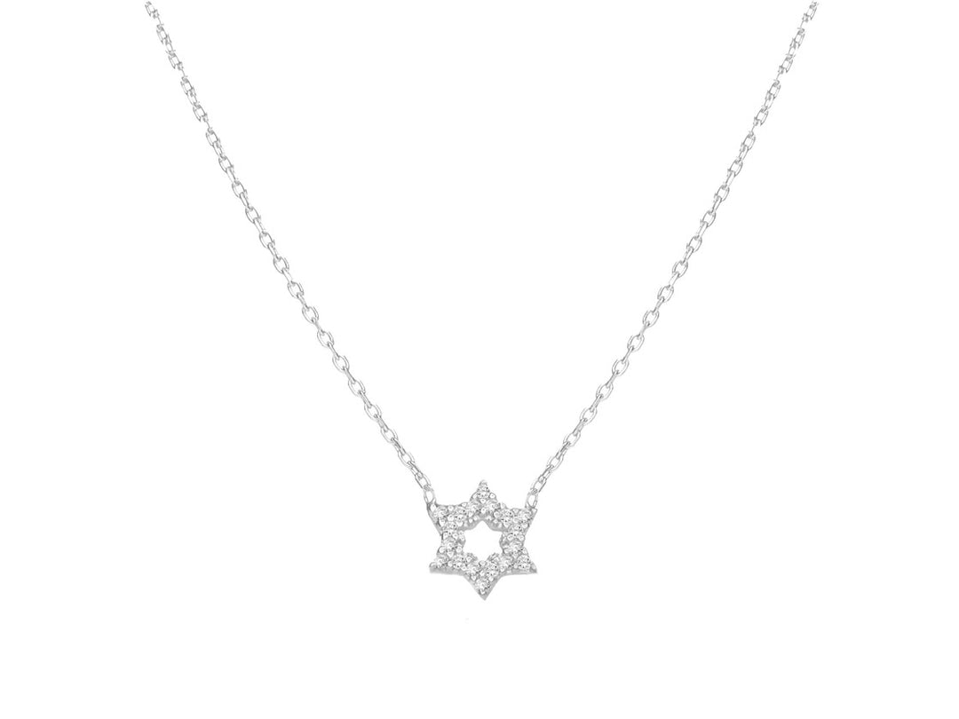 Silver Small Star of David Necklace