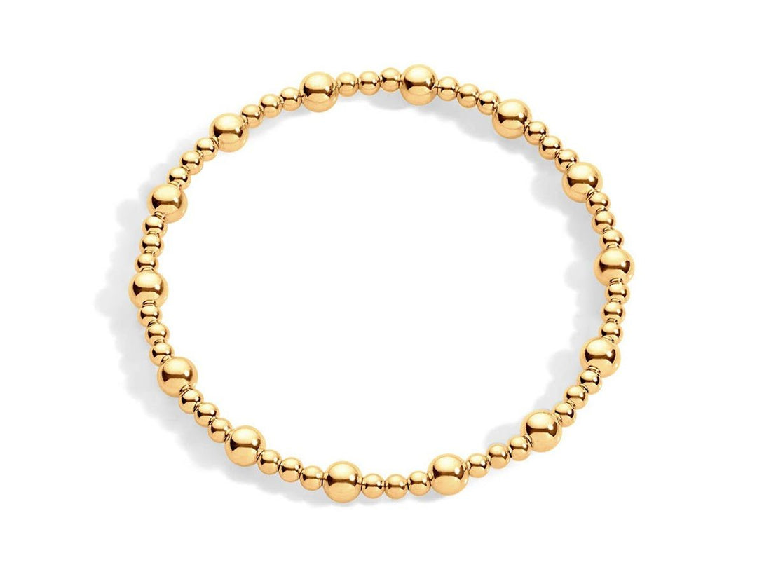 3mm and 5mm Gold Bead Bracelet