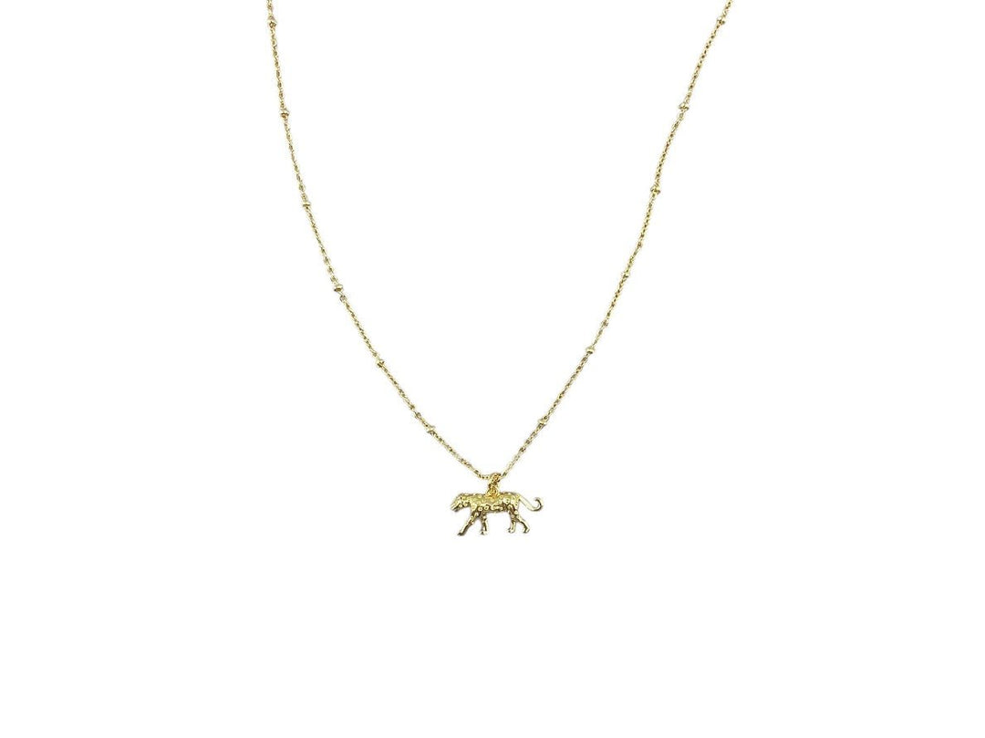 Gold Leopard Charm Necklace