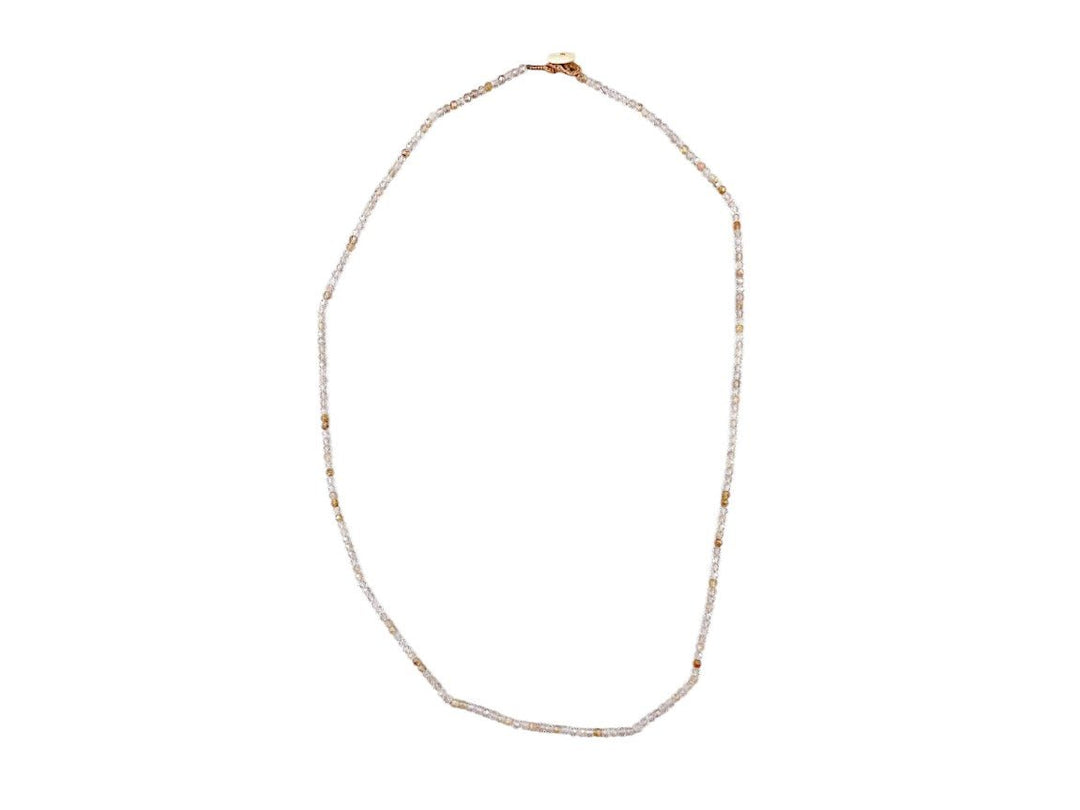 Rutilated Quartz Necklace with Button Closure