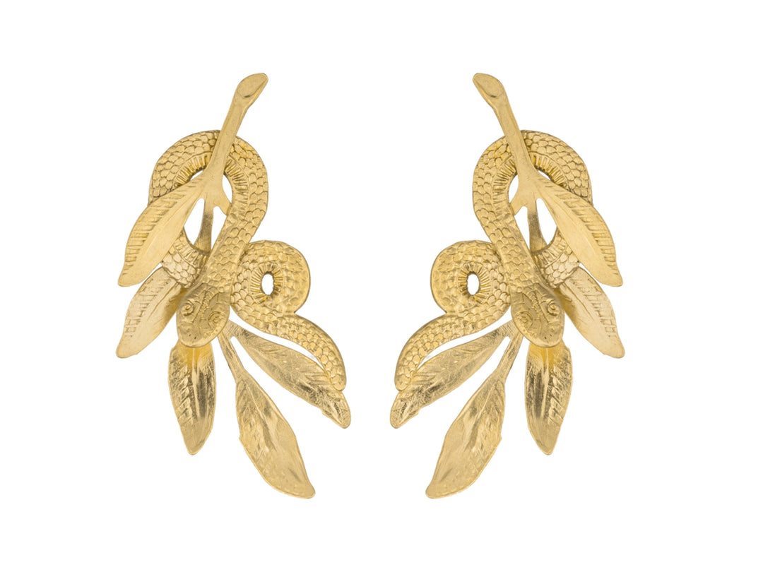 Hand-hammered Coiled Viper Earrings