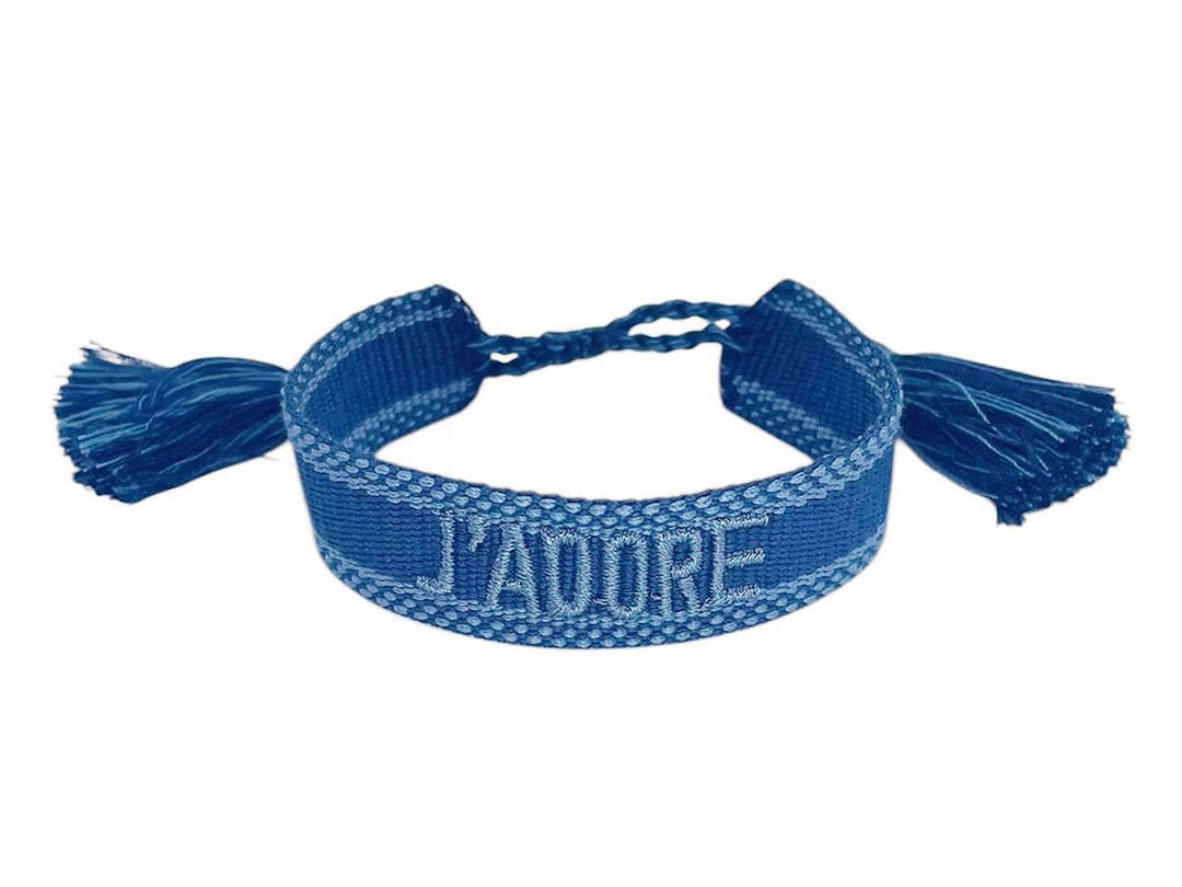 Woven Navy and Blue J'ADORE Bracelet