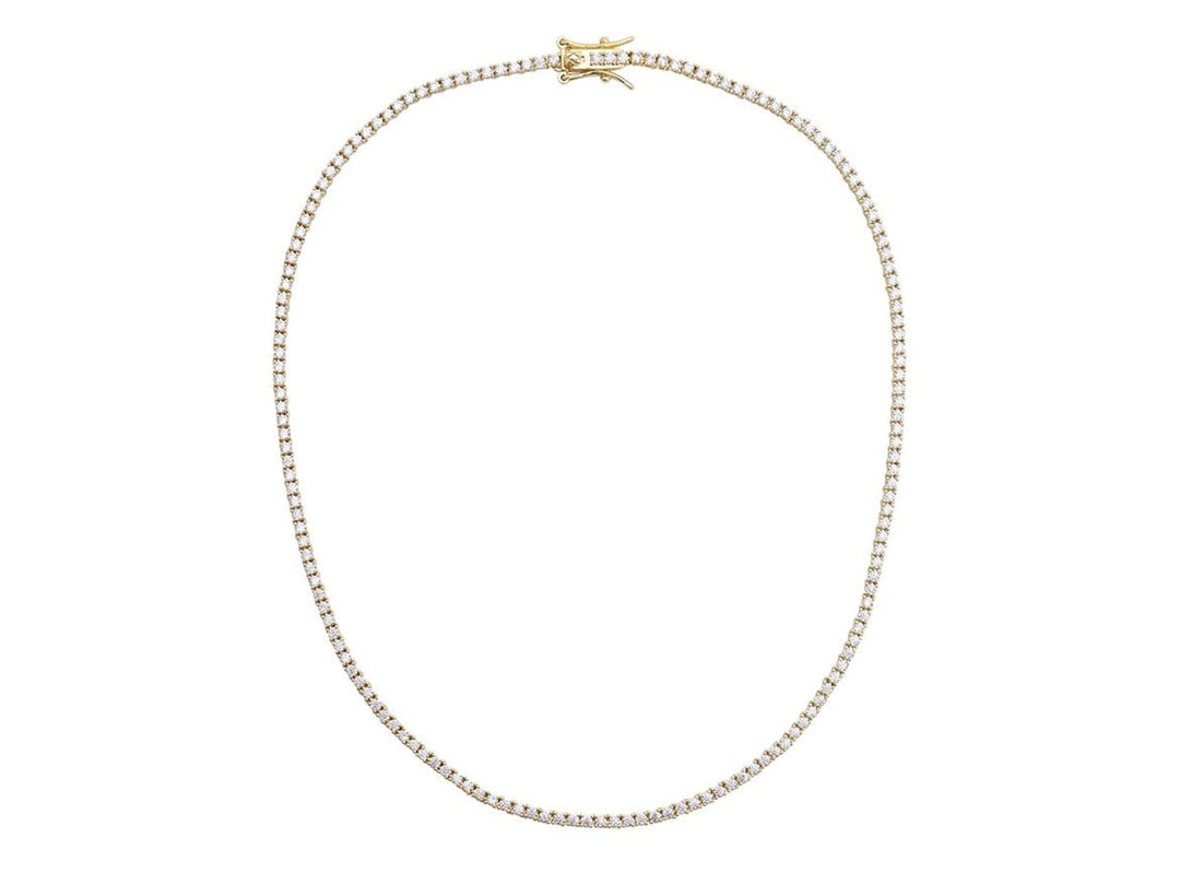 Gold Tennis Necklace with CZs