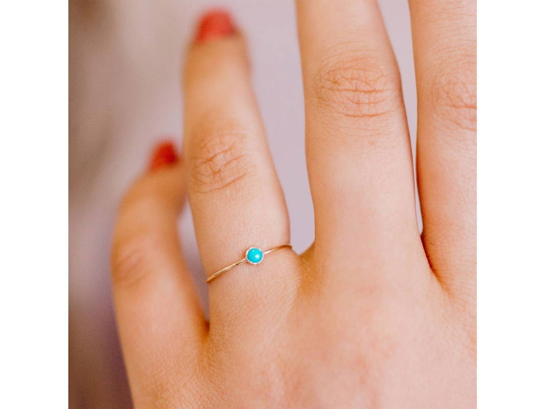 Turquoise Micro Dot Ring