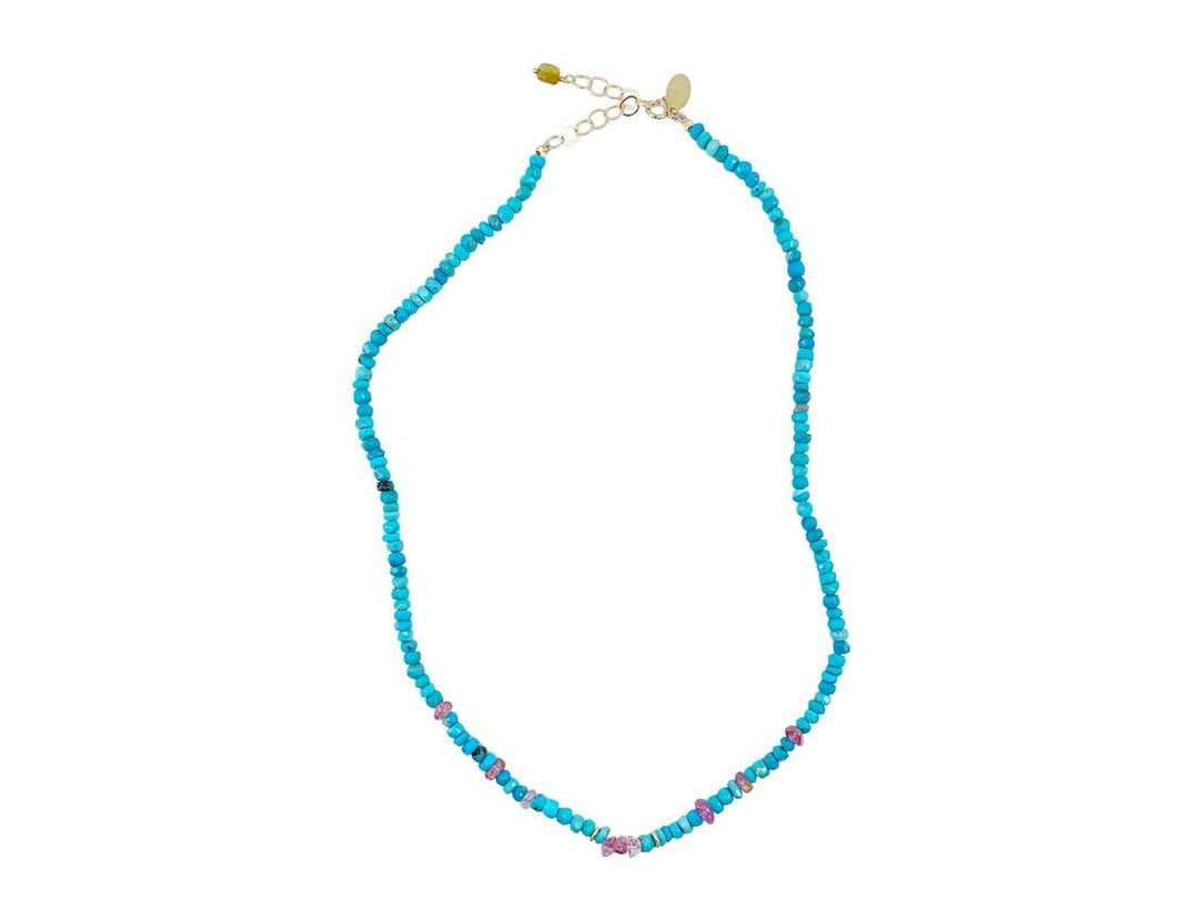 Turquoise and Pink Tourmaline Necklace
