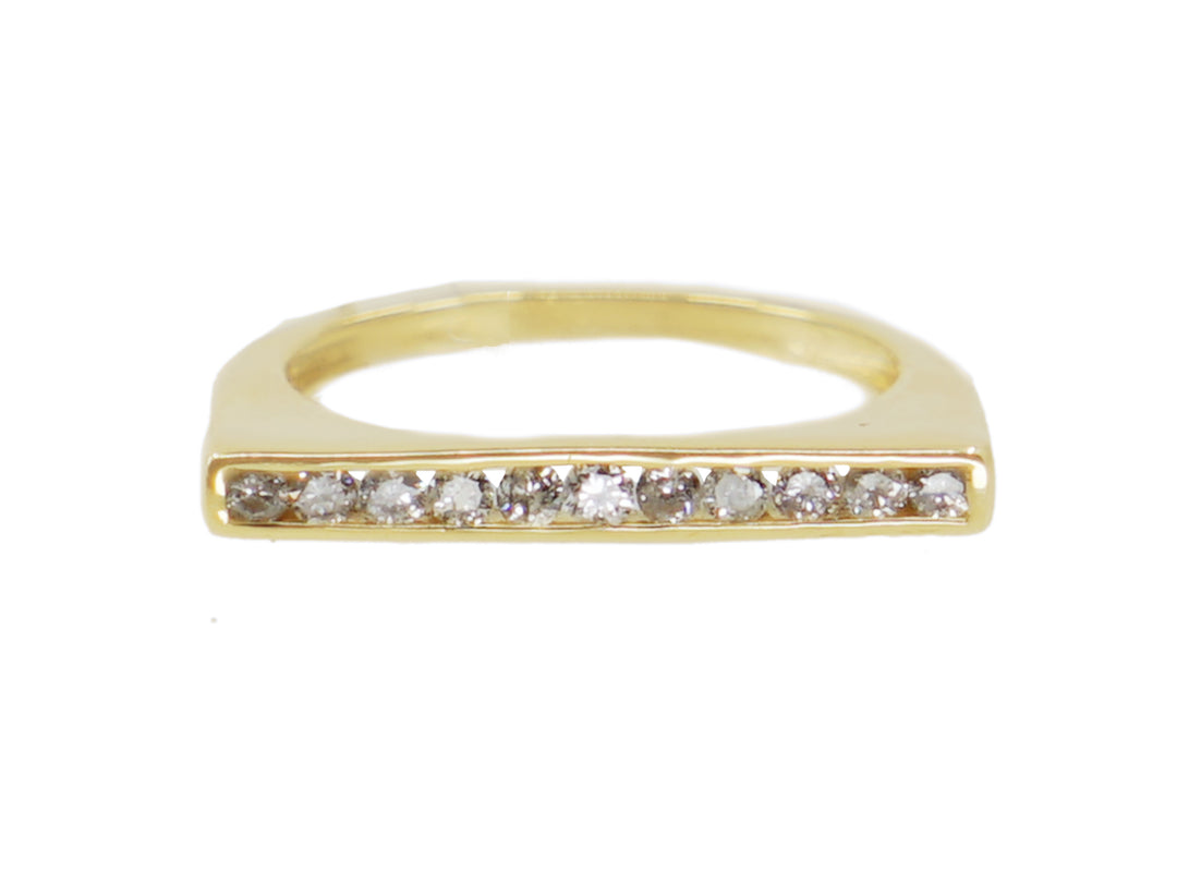 14k Diamond Bar Band