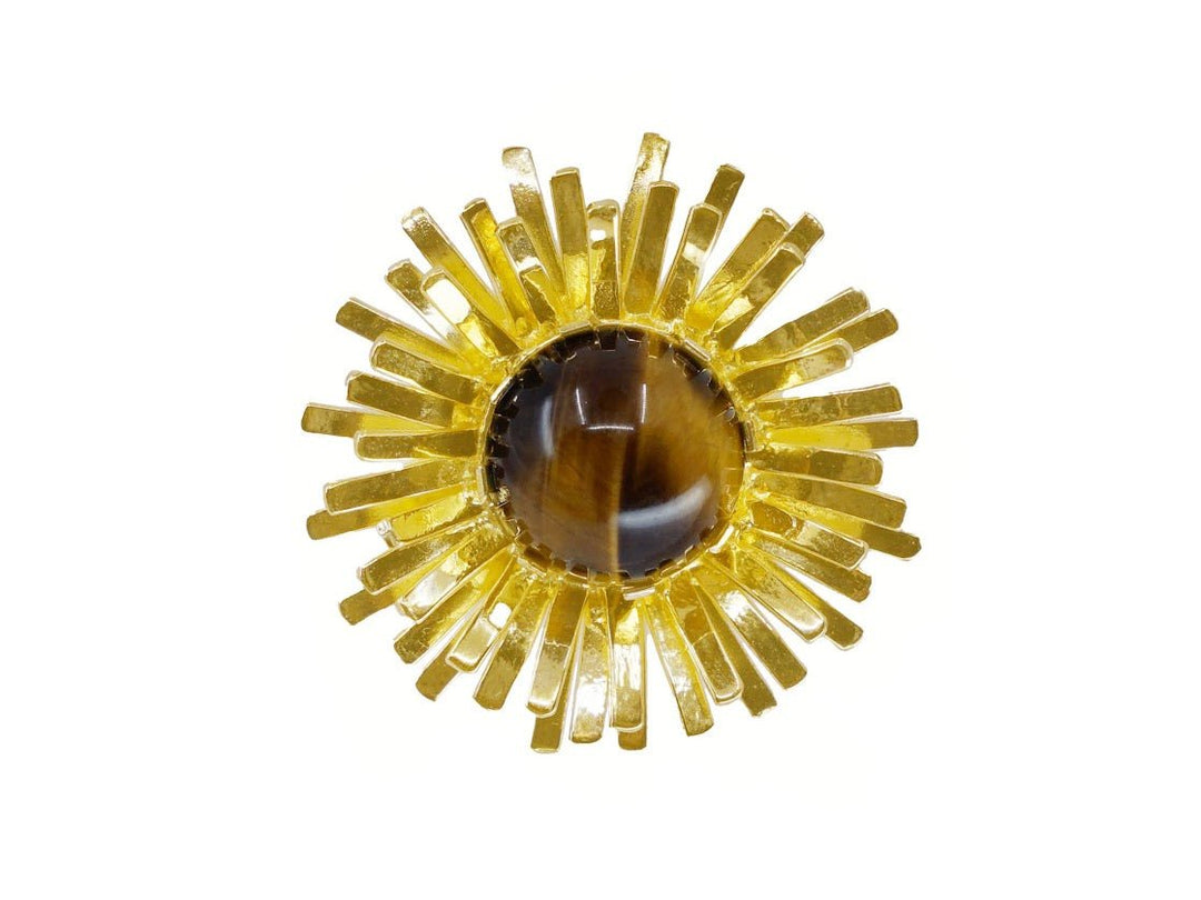 Tiger Eye Urchin Ring