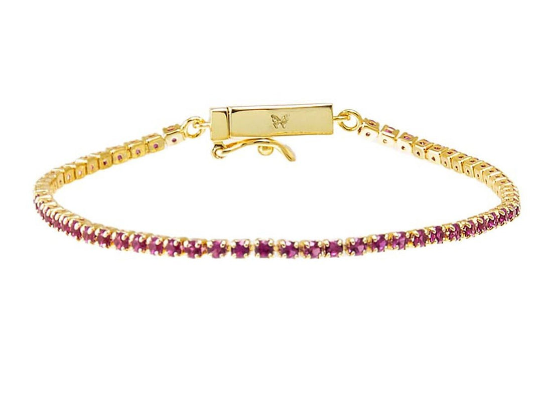 Red CZ All-Around Tennis Bracelet