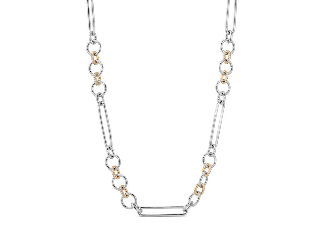 Silver and Gold CZ Chain