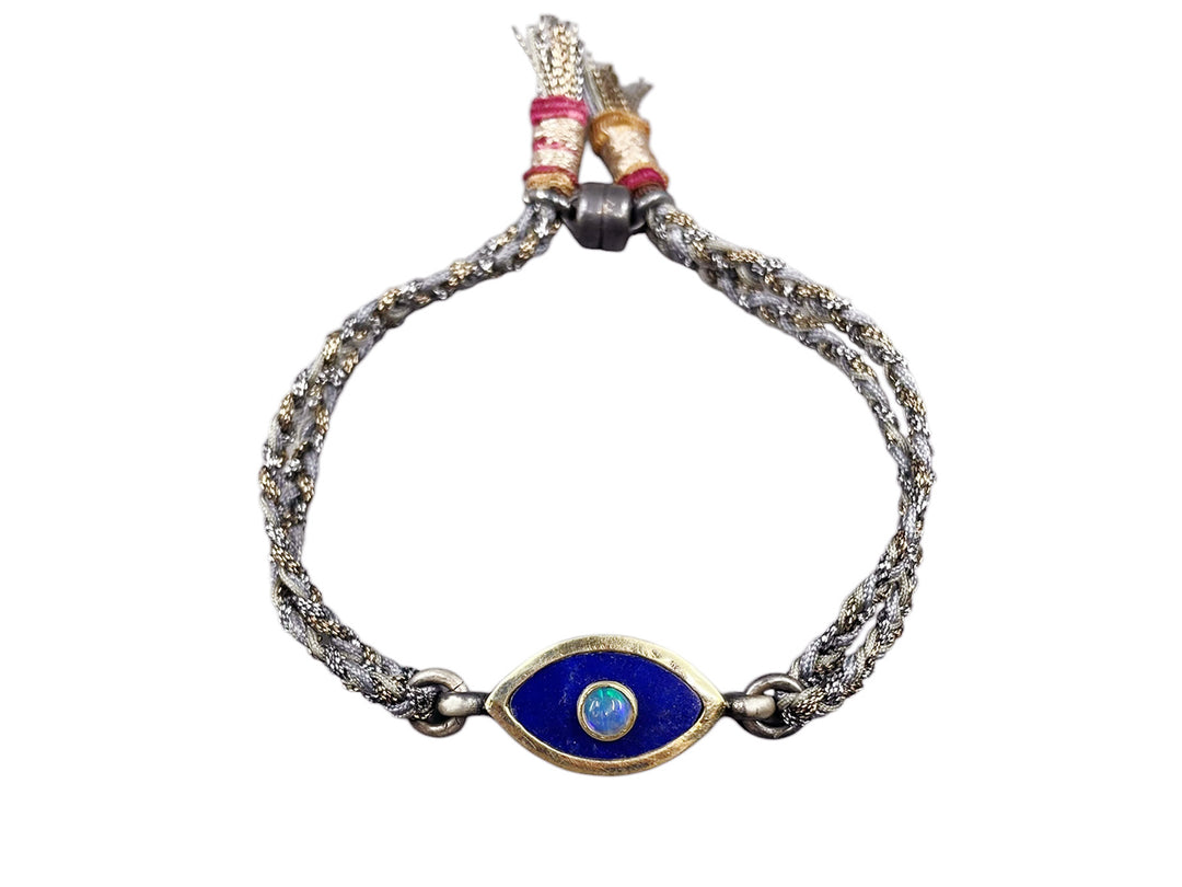 Lapis with Opal Small Evil Eye Bracelet