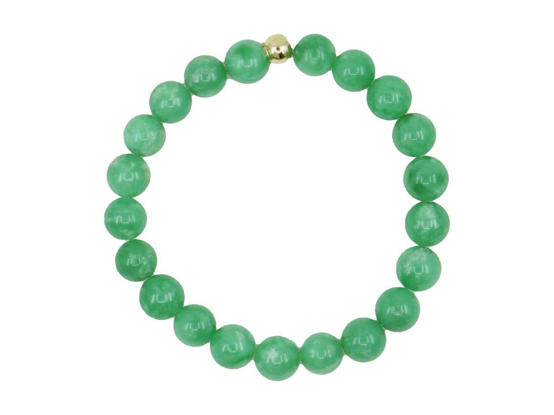 Green Jade Bracelet with Gold Bead
