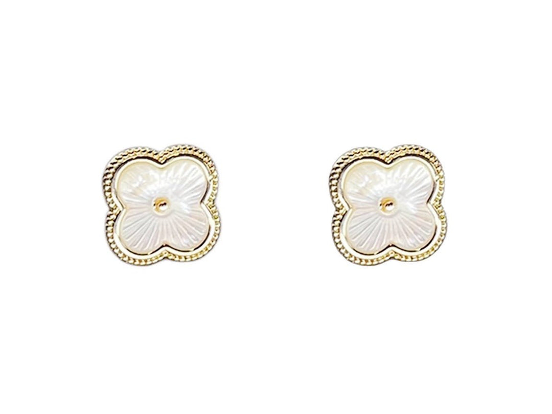 Gold and White Clover Studs