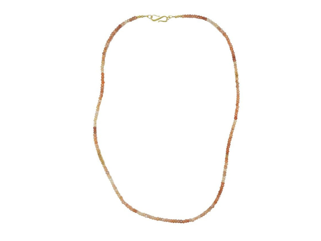 Shaded Peach Moonstone Strand Necklace
