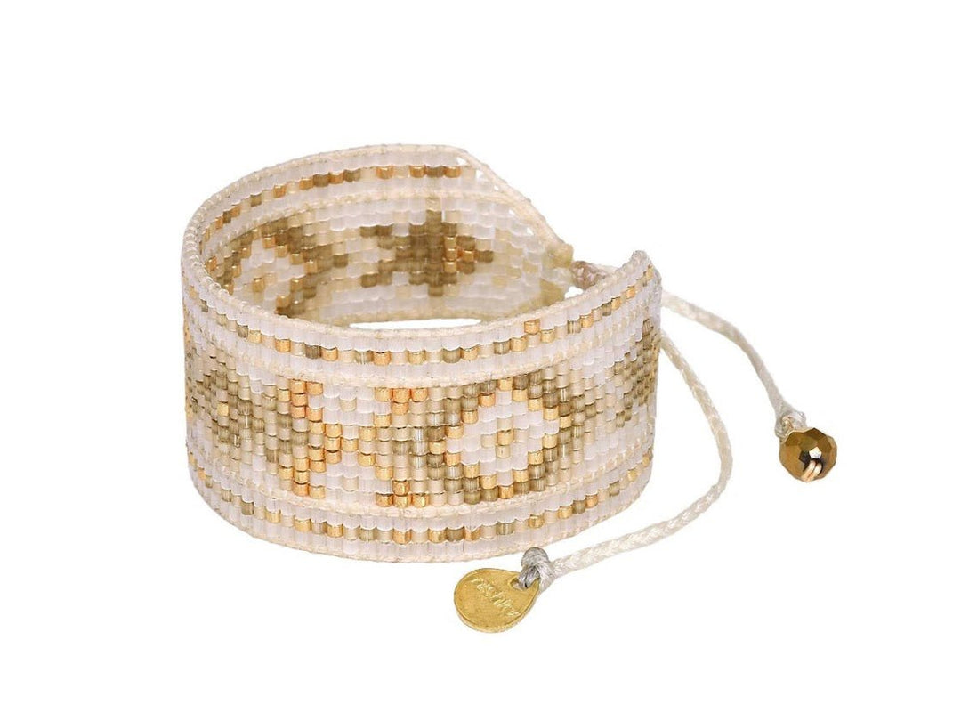 Large Beaded Diamond Adjustable Bracelet