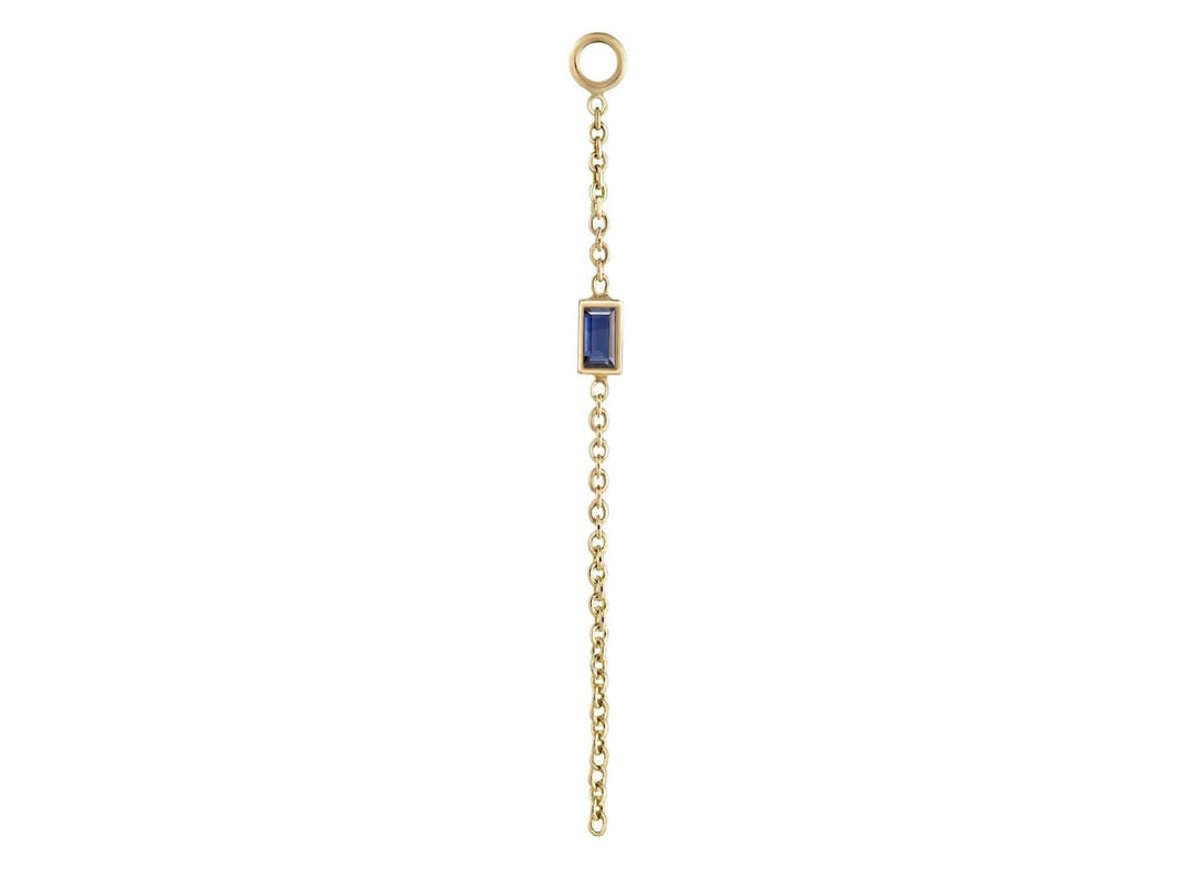 9k Baguette Blue Sapphire Ear Charm