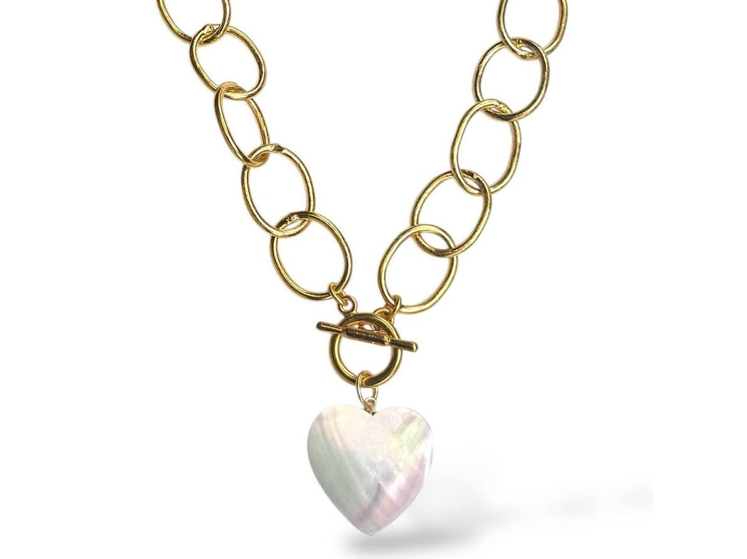 MOP Heart Charm Necklace