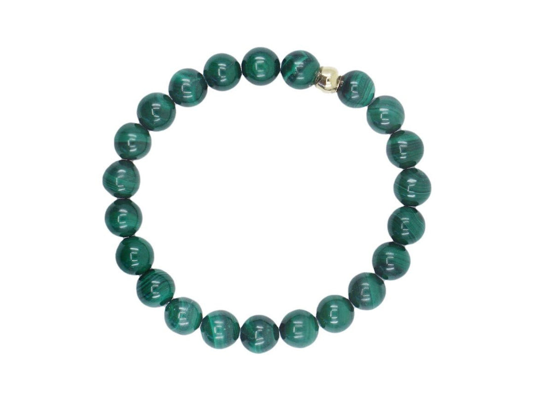 Malachite Bracelet with Gold Bead