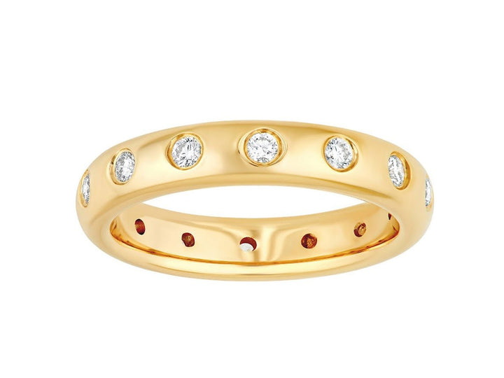 14k Band Ring with Round Diamonds