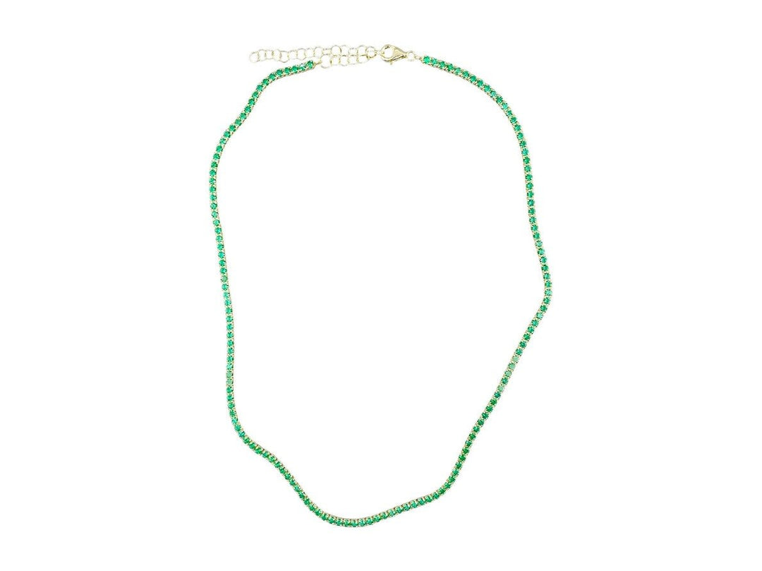 Green CZ Tennis Choker Necklace
