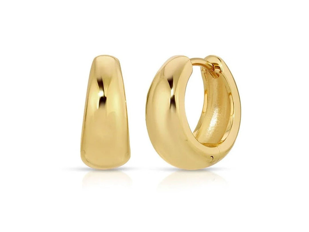 Gold Flared Hoops