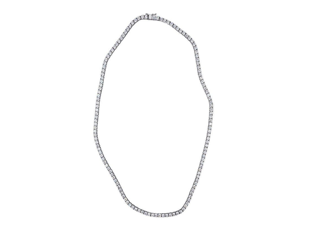 Silver 3mm CZ Tennis Necklace